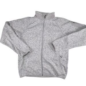 Fossa Jacket Men 2XL Waystar Logo Gray Full Zip Stand Collar Knit Fleece Sweater